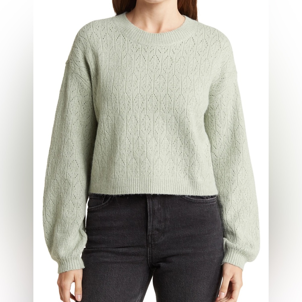 Light green pointelle sweater Size Large